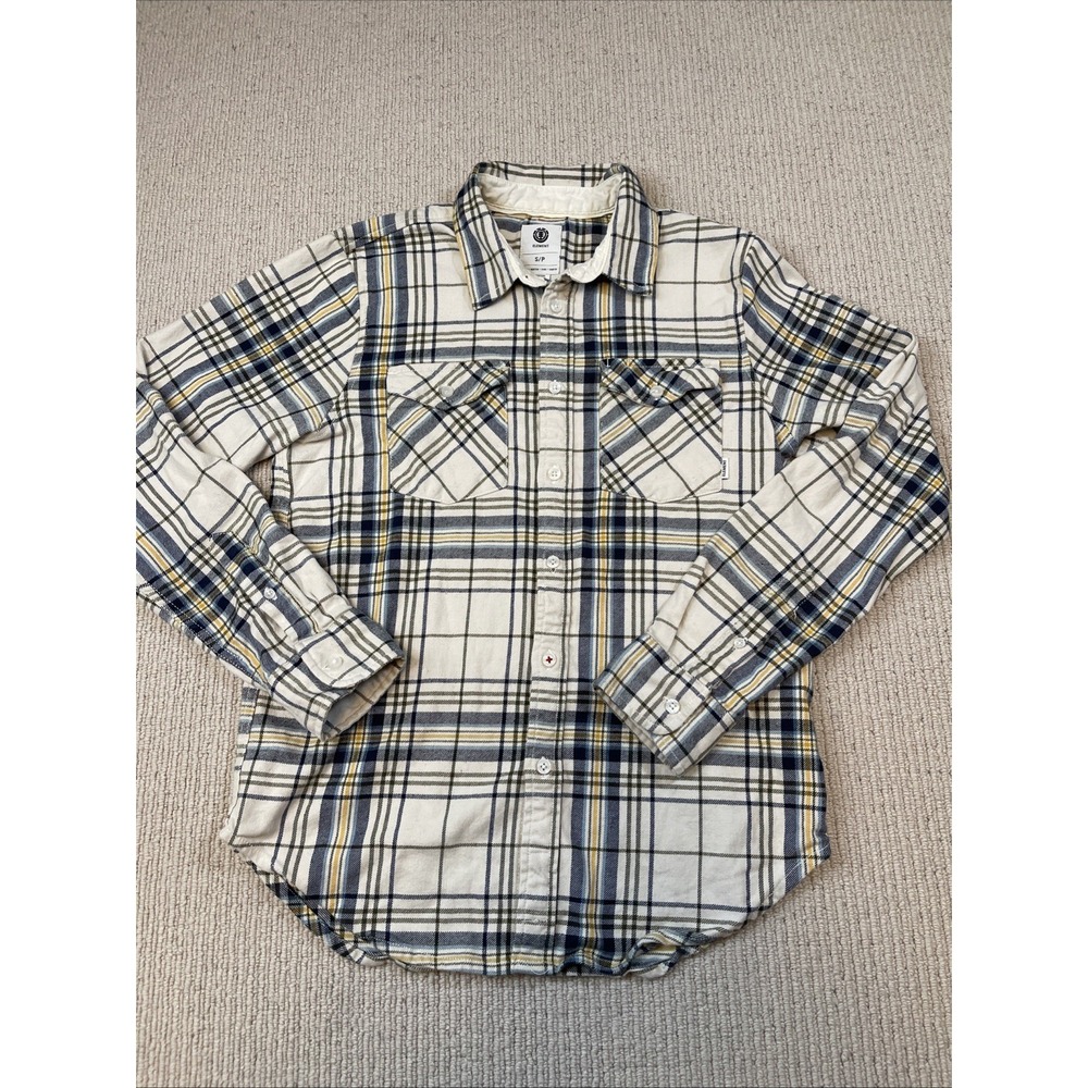 Element Mens Small Plaid Button Down Flannel Long Sleeve Plaid